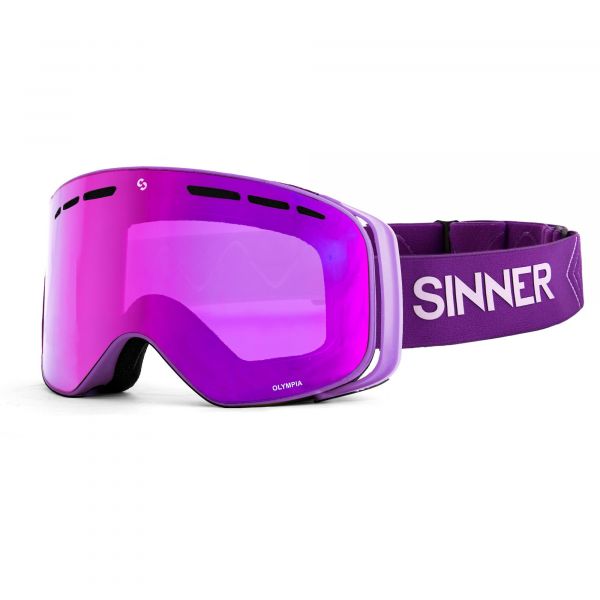 OLYMPIA LUNETTES DE SKI - VIOLET CLAIR MAT - LENTILLE MIROIR ROSE