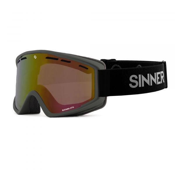 BATAWA LUNETTES DE SKI OTG - GRIS FONCÉ MAT - LENTILLE MIROIR ROUGE