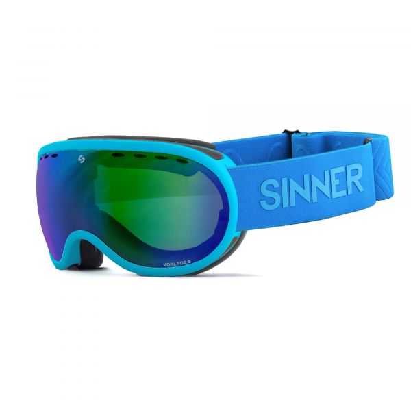 VORLAGE S GOGGLE - MATTE SKY BLUE - GREEN MIRROR LENS