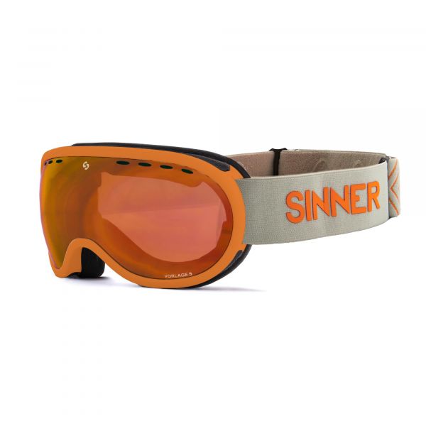 VORLAGE S SKIBRILLE - MATT ORANGE - GOLD-GRÜN SPIEGELLINSE