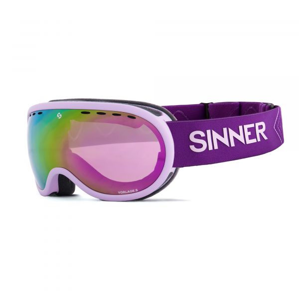 VORLAGE S LUNETTES DE SKI - VIOLET CLAIR MAT - LENTILLE MIROIR ROSE