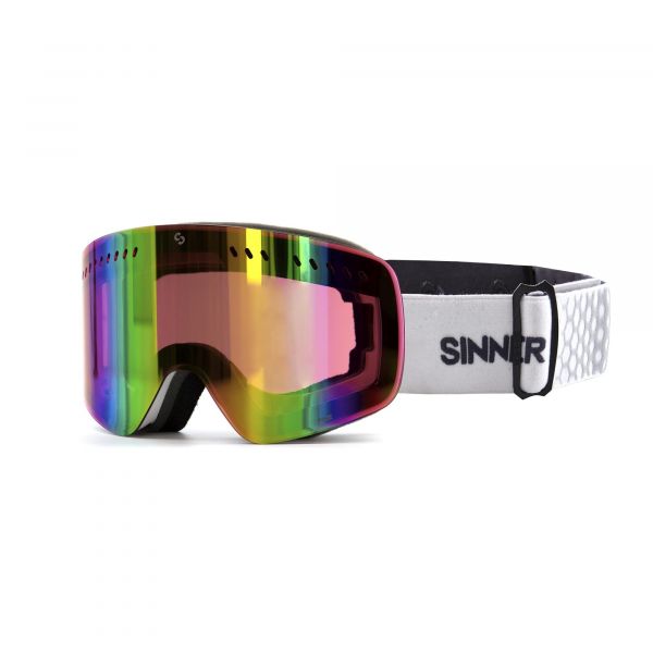 PINE GOGGLE - MATTE WHITE + PINK MIRROR LENS