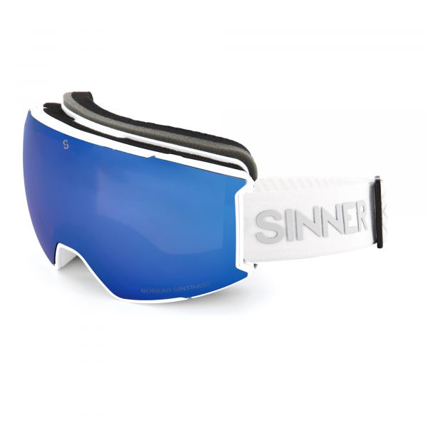 BOREAS LUNETTES DE SKI - BLANC MAT - LENTILLE SINTRAST® BLEUE + LENTILLE SINTRAST® ORANGE