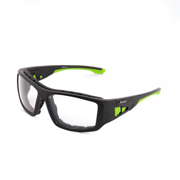 CORBEL SAFETY GLASSES - BLACK/GREEN