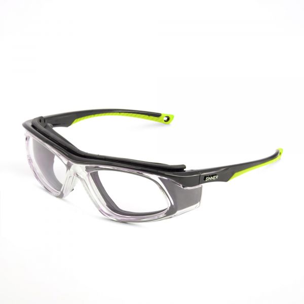 CRAFT SAFETY GLASSES - BLACK/GREEN