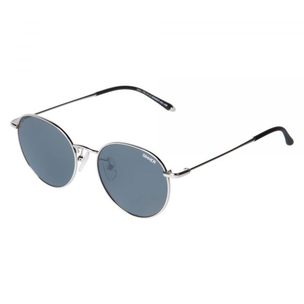 HERMON SUNGLASSES - SILVER COLOURED FRAME - SMOKE FLASH MIRROR LENS