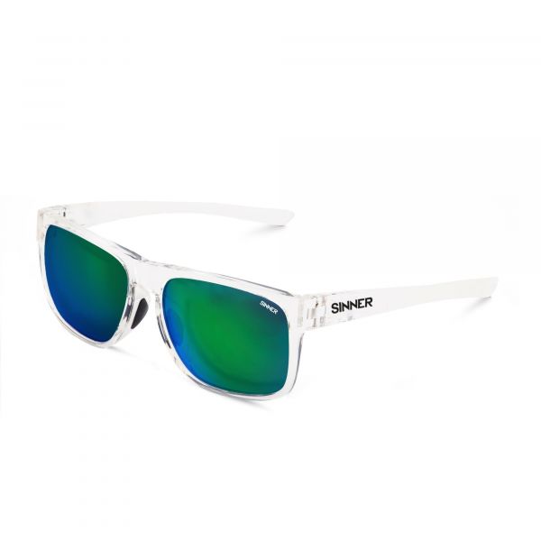 SPIKE SUNGLASSES - TRANSPARANT WHITE - GREEN SINTEC® LENS