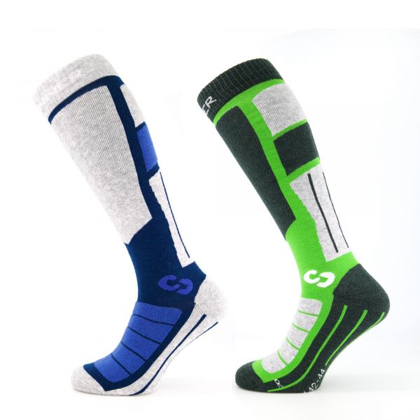 CALCETINES DE ESQUÍ UNISEX - PRO II AZUL/VERDE