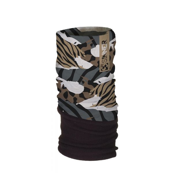 FLEECE BANDANA - ANIMAL CAMO -  BRUIN - DONKERGRIJS