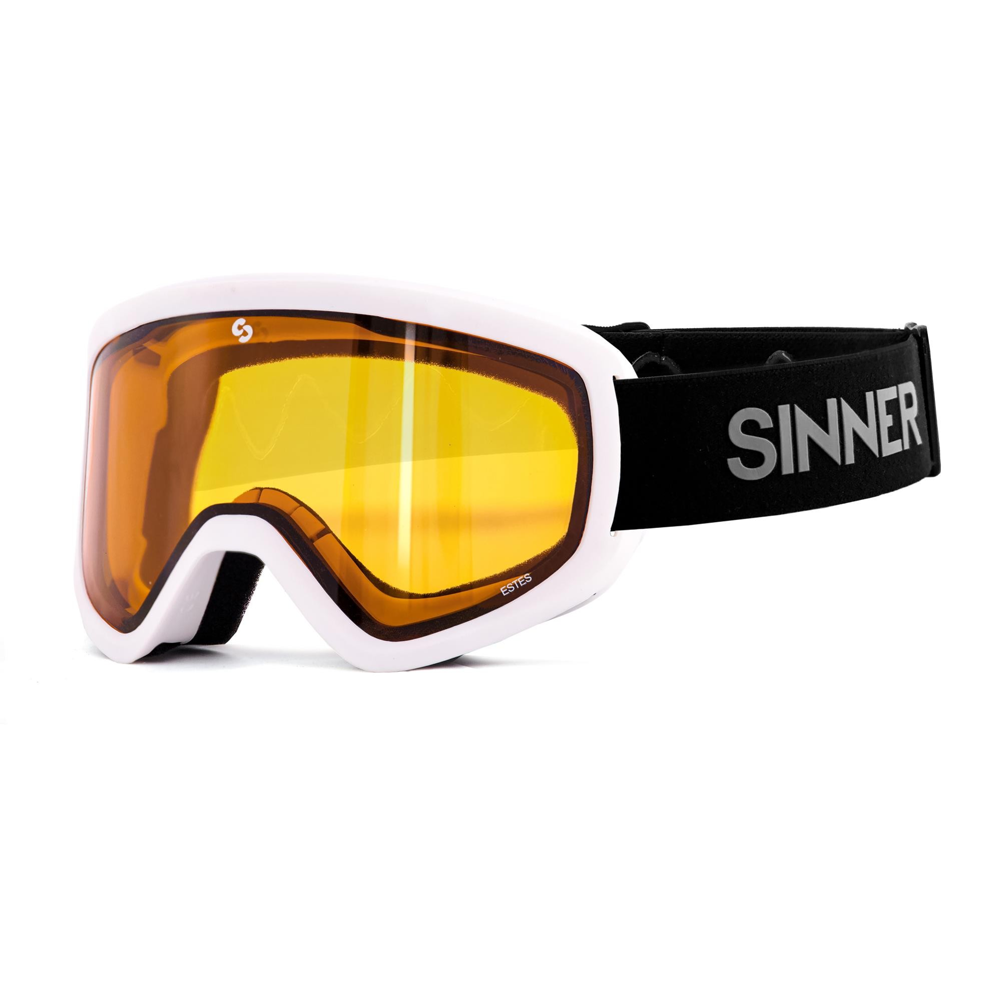 Sinner Estes skibril - Mat Wit - Oranje lens